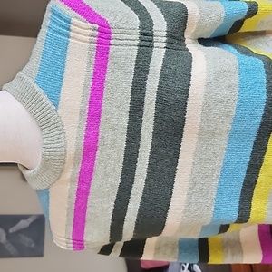 Ladies Bold Striped Crewneck Pullover like new Sweater, XS by a new day